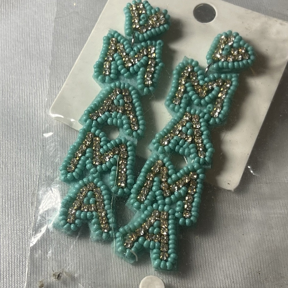 MAMA Earrings NEW Dangle Beaded